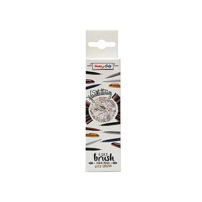 Brushpen Pentel Sign SES15C City Crush assorti 6 stuks