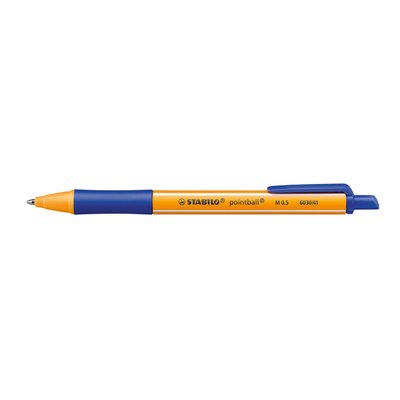 Balpen STABILO pointball 6030/41 medium blauw blister à 2 stuks
