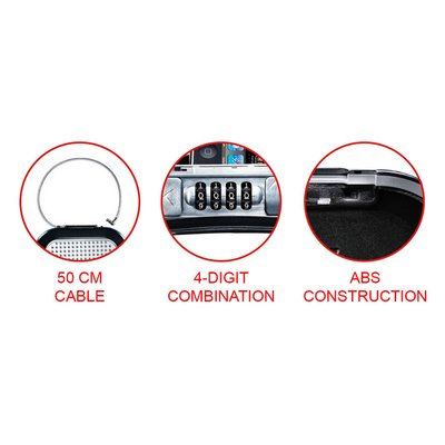 Mini coffre portable Master Lock Safe Space à combinaison et câble gris foncé