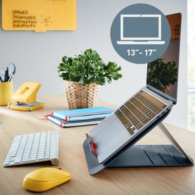 Support ordinateur portable Leitz Ergo Cosy réglable recyclé gris