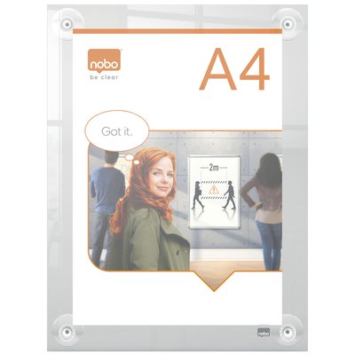 Porte-affiche Nobo Premium Plus A4 acryl mural repositionnable