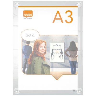 Porte-affiche Nobo Premium Plus A3 acryl mural repositionnable