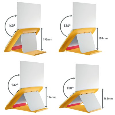 Support ordinateur portable Leitz Ergo Cosy réglable recycle jaune