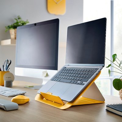 Support ordinateur portable Leitz Ergo Cosy réglable recycle jaune