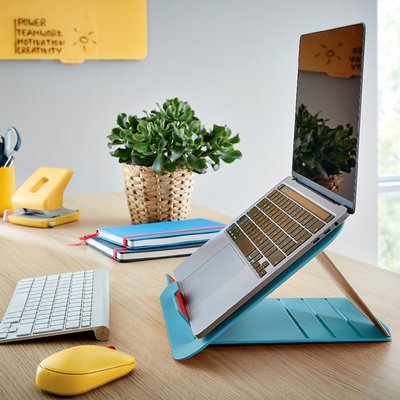 Support ordinateur portable Leitz Ergo Cosy réglable recyclé bleu