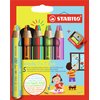 Crayon STABILO 882 Woody 3-en-1 Duo étui 5 pièces + taille-crayon Photo