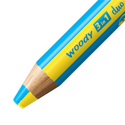 Crayon STABILO 882 Woody 3-en-1 Duo étui 5 pièces + taille-crayon