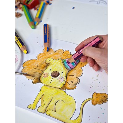 Crayon STABILO 882 Woody 3-en-1 Duo étui 10 pièces + taille-crayon