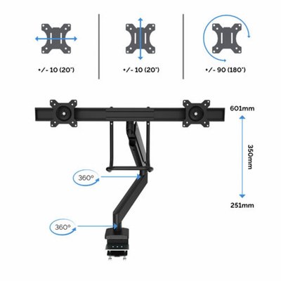 Monitorarm Fellowes Eppa Crossbar zilver