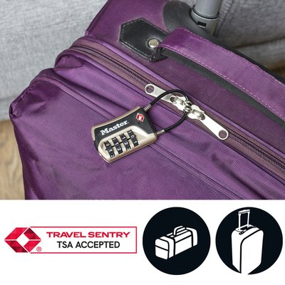 Cadenas Masterlock combinaison 4 chiffres TSA anse flexible noir 35mm
