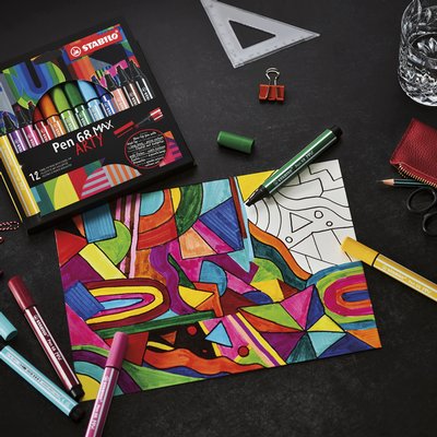 Feutre STABILO Pen 68/12 Max Arty assorti étui 12 pièces