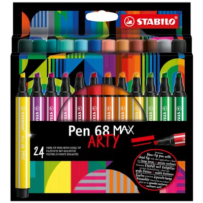 Feutre STABILO Pen 68 Max Arty assorti étui 24 pièces