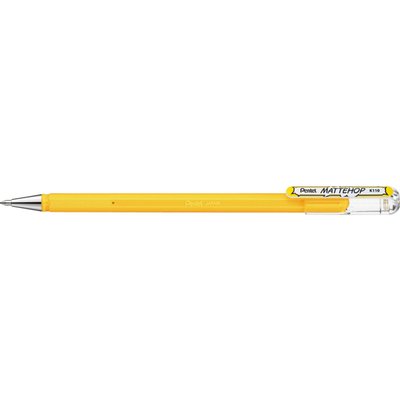 Gelschrijver Pentel K110 Mattehop medium geel