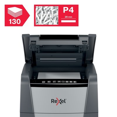 Destructeur Rexel Optimum Auto+ 130X particules 4x28mm