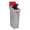 Deksel Rubbermaid Slim Jim Recyclestation gesloten rood foto