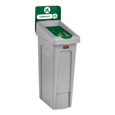 Deksel Rubbermaid Slim Jim Recyclestation gesloten groen