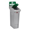 Deksel Rubbermaid Slim Jim Recyclestation gesloten groen foto
