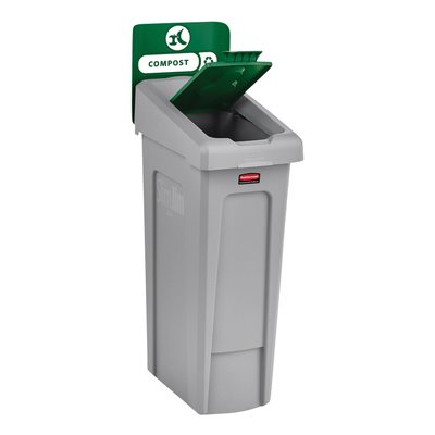 Deksel Rubbermaid Slim Jim Recyclestation gesloten groen