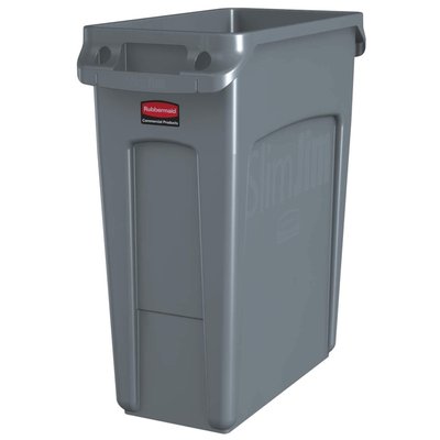 Collecteur Rubbermaid Slim Jim Vented avec conduits d'aération 60L gris