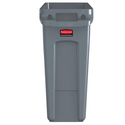 Collecteur Rubbermaid Slim Jim Vented avec conduits d'aération 60L gris