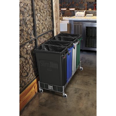 Collecteur Rubbermaid Slim Jim Vented avec conduits d'aération 60L gris