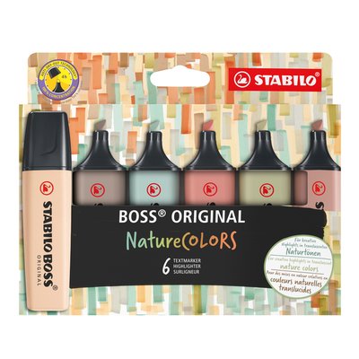 Markeerstift STABILO Boss 70/6 nature colors etui à 6 stuks