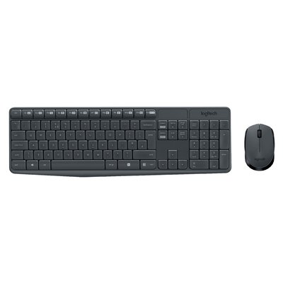 Clavier Logitech MK235 QWERTY + souris noir