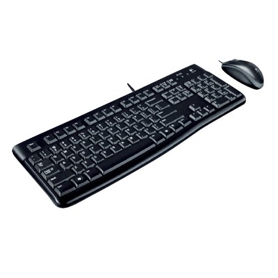Clavier Logitech K120 QWERTY + souris USB noir