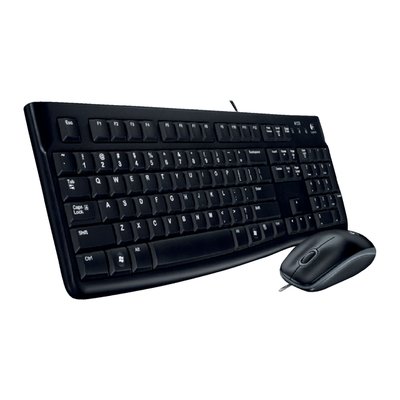 Clavier Logitech K120 QWERTY + souris USB noir