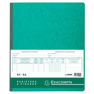 Register Piqure aandeelhouder NV/SA 250x320mm 80vel groen