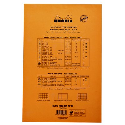 Bloc-notes Rhodia A4 ligné 80 feuilles 80g jaune