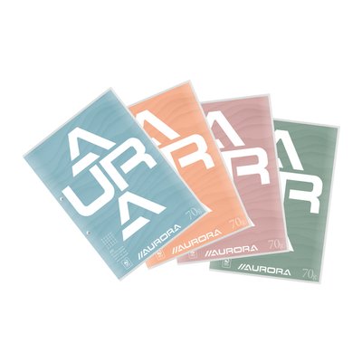 Bloc de cours Aurora A4 carreau 5x5mm 2 perf 200 pages 70g