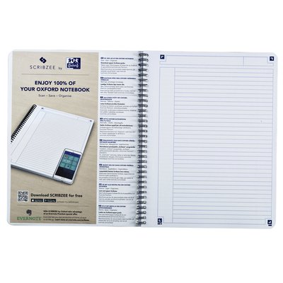 Cahier à spirale Oxford Touch A4 ligné 140 pages 80g bleu
