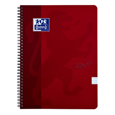 Spiraalblok Oxford Touch A4 lijn 140 pagina's 80gr rood