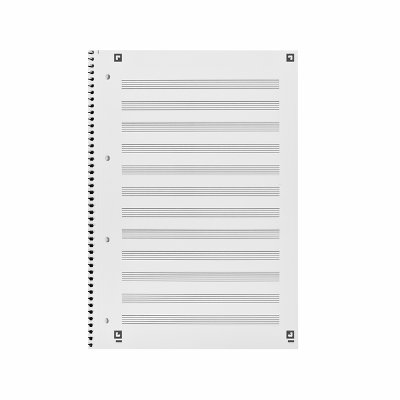 Cahier de musique Oxford A4+ 4 perforations 100 pages 80g bleu