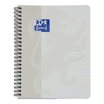 Bloc à spirale Oxford Touch A5 ligné 140pages 80g gris clair