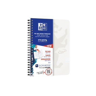 Bloc à spirale Oxford Touch A5 ligné 140pages 80g gris clair