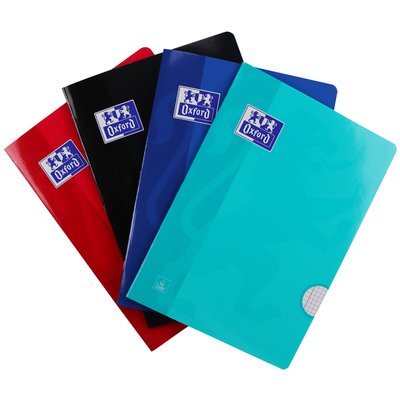 Cahier Oxford School A4 carreau 5x5mm 72 pages 80g assorti