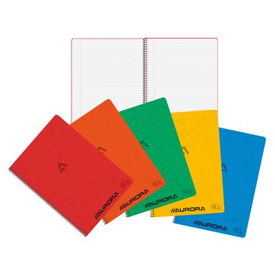 Schrift Aurora A4 lijn 120 pagina's 80gr assorti