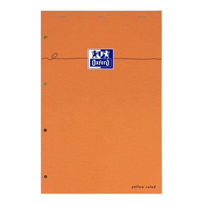 Bloc de cours Oxford Everyday A4+ ligné 4 perf 160 pages 80g orange