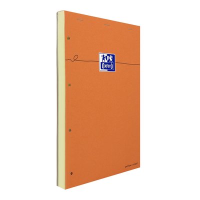 Bloc de cours Oxford Everyday A4+ ligné 4 perf 160 pages 80g orange