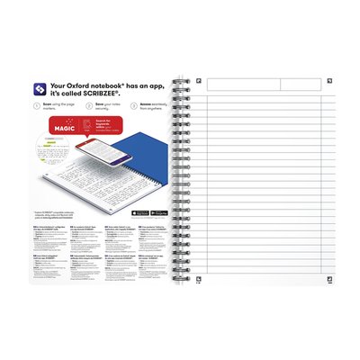 Bloc à spirale Oxford Essentials A5 ligné 180 pages 80g assorti