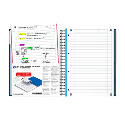 Cahier de notes Oxford Essentials European A4+ 4 trous 120 pages assorti