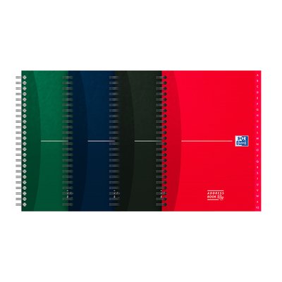Carnet d’adresses Oxford Essentials A5 72 feuilles double spirale assorti