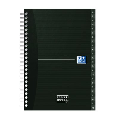 Carnet d’adresses Oxford Essentials A5 72 feuilles double spirale assorti