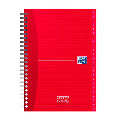 Carnet d’adresses Oxford Essentials A5 72 feuilles double spirale assorti