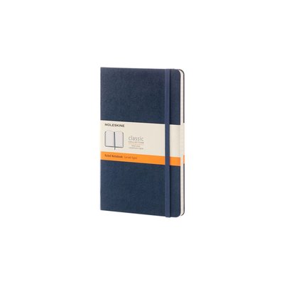 Carnet Moleskine large 210x130mm Couverture rigide ligné bleu saphir