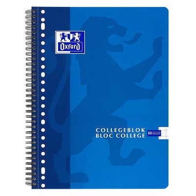 Bloc de cours Oxford School A4 23 perf carreau 10mm 160 pages assorti