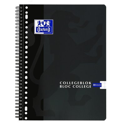 Bloc de cours Oxford School A4 23 perf carreau 10mm 160 pages assorti