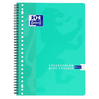 Bloc de cours Oxford School A4 23 perf carreau 10mm 160 pages assorti